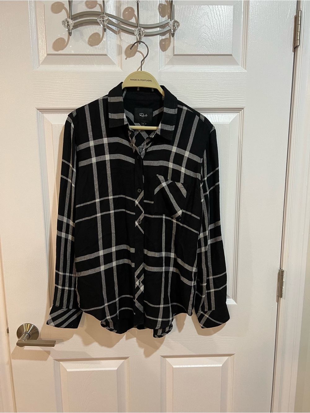 Rails Hunter Black Sterling Plaid Button Down Shirt Small